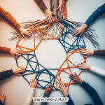 Équipe symbolisée par des racines interconnectées, représentant la culture d’entreprise.