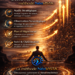Visuel illustrant la méthode NéoVista d’alignement organisationnel avec audit stratégique, analyse des perceptions et structuration d’un plan pour améliorer la performance et la fluidité en entreprise